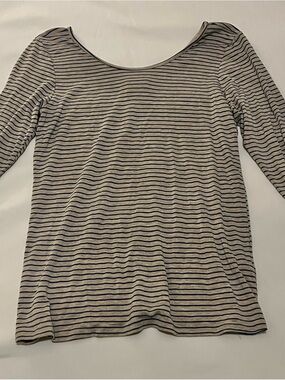 Dolan Left Coast Collection ANTHROPOLOGIE Stretch Striped 3/4 Sleeve Top